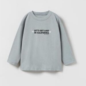 Zara Gray Long Sleeve Kids Tee with California Print size 4-5